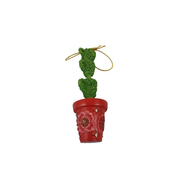 New Topiary Tree Ceramic 2.5" Starbucks Coffee Cup Holiday Ornament Potted Plant - Picture 4 of 6